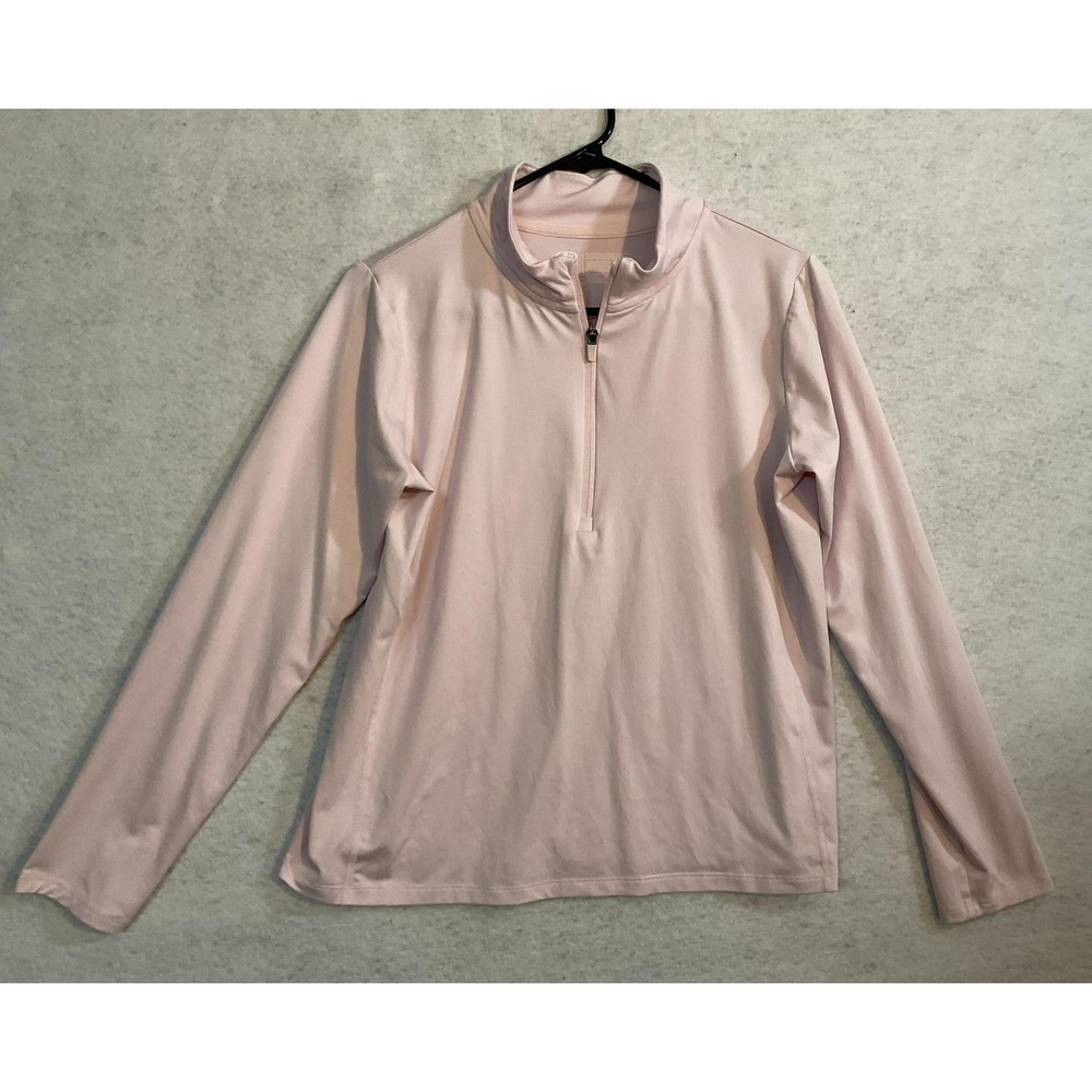 Athletic Works Pullover Women XXL 18 Pink Quarter Zip Long Sleeve Active‎ Top